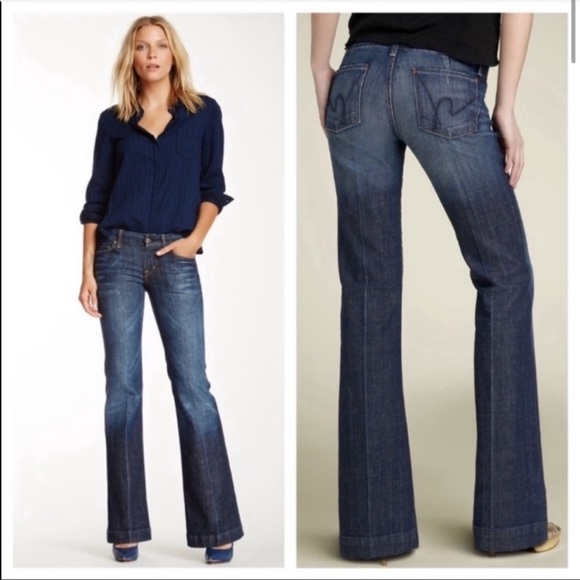 Citizens Of Humanity Denim - Citizens of Humanity Ingrid Low Waist Flare Jeans Size 28 Wide Leg